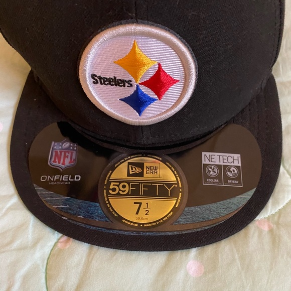 NWT New Era Pittsburgh Steelers NFL Breast Cancer Ribbon Hat size 7 1/2 - Picture 10 of 10